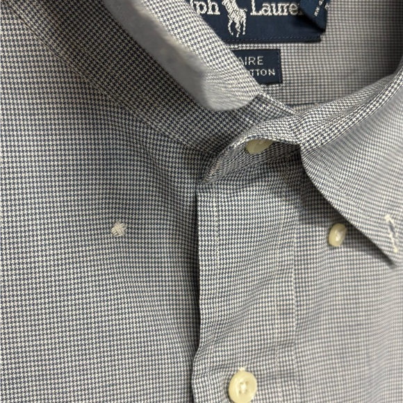 Ralph Lauren Blaire Button Down Shirt 2XL Navy Check Missing Collar Button - Picture 4 of 5